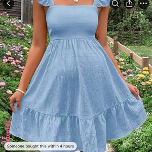 0019 Blue maternity dress
